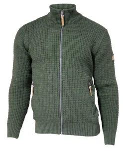 MORITZ FULL ZIP, 100% ULL — LODEN GREEN