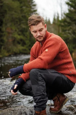 MORITZ HALF ZIP, 100% ULL — LODEN GREEN