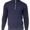 MORITZ HALF ZIP, 100% ULL — NAVY