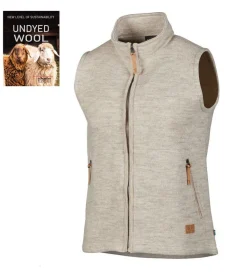NLS BARLEY VEST, 100% OFÄRGAD ULL — BIRCH