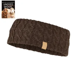 NLS CABLE HEADBAND, 100% OFÄRGAD ULL — COFFEE BEAN