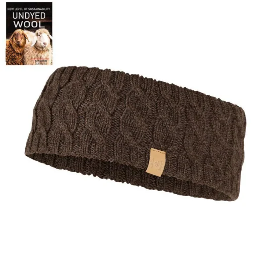 NLS CABLE HEADBAND, 100% OFÄRGAD ULL — COFFEE BEAN
