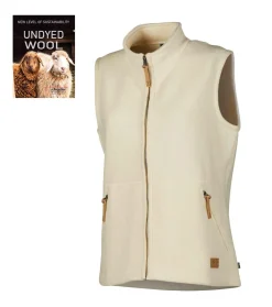 NLS COCO VEST, 100% OFÄRGAD ULL — NATURAL WHITE