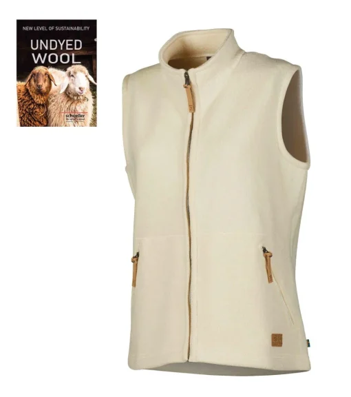 NLS COCO VEST, 100% OFÄRGAD ULL — NATURAL WHITE