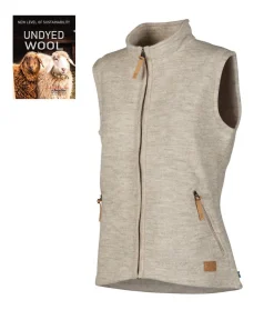 NLS COCO VEST, 100% OFÄRGAD ULL — BIRCH
