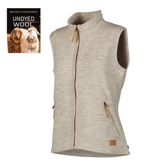 NLS COCO VEST, 100% OFÄRGAD ULL — BIRCH