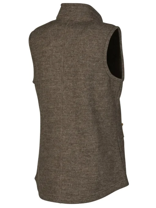 NLS COCO VEST, 100% OFÄRGAD ULL — NUTMEG