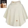 NLS HUMLA PONCHO, 100% OFÄRGAD ULL — NATURAL WHITE