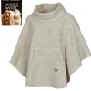 NLS HUMLA PONCHO, 100% OFÄRGAD ULL — BIRCH