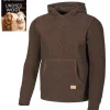 NLS PENTLAND HOOD, 100% OFÄRGAD ULL — COFFEE BEAN