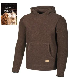 NLS PENTLAND HOOD, 100% OFÄRGAD ULL — COFFEE BEAN