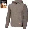 NLS PENTLAND HOOD, 100% OFÄRGAD ULL — NUTMEG