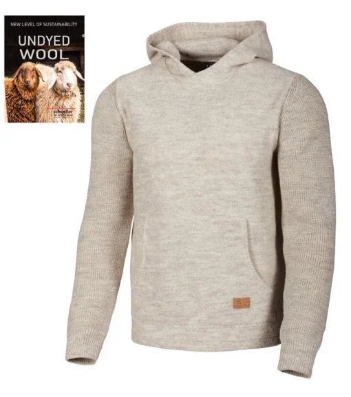 NLS PENTLAND HOOD, 100% OFÄRGAD ULL — BIRCH