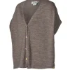 NLS POPPY PONCHO, 100% OFÄRGAD ULL — NUTMEG
