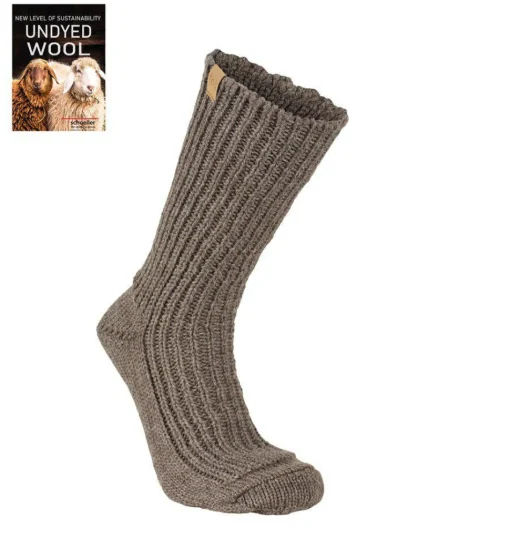NLS RAG SOCK, 100% OFÄRGAD ULL — NUTMEG