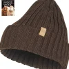 NLS RIB HAT, 100% OFÄRGAD ULL — COFFEE BEAN