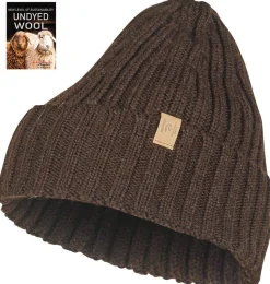 NLS RIB HAT, 100% OFÄRGAD ULL — COFFEE BEAN