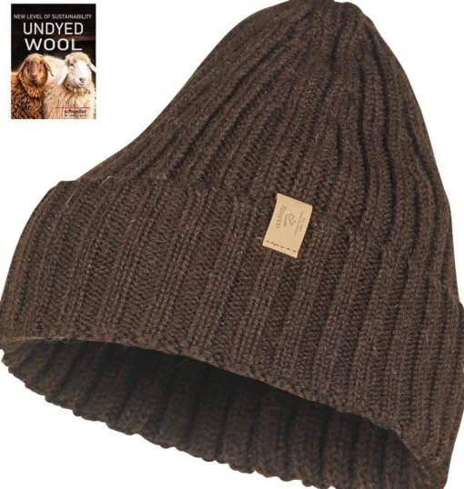 NLS RIB HAT, 100% OFÄRGAD ULL — COFFEE BEAN