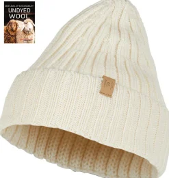 NLS RIB HAT, 100% OFÄRGAD ULL — NATURAL WHITE