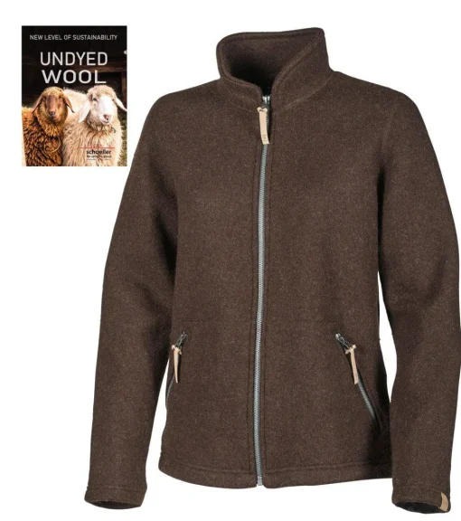 NLS TWIG FULL ZIP, 100% OFÄRGAD ULL — COFFEE BEAN