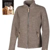 NLS TWIG FULL ZIP, 100% OFÄRGAD ULL — NUTMEG