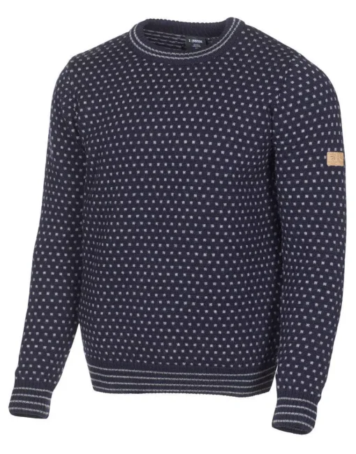 SVERRE CREWNECK, 100% ULL — NAVY