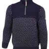 SVERRE HALF ZIP, 100% ULL — NAVY