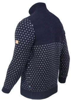 SVERRE HALF ZIP, 100% ULL — NAVY