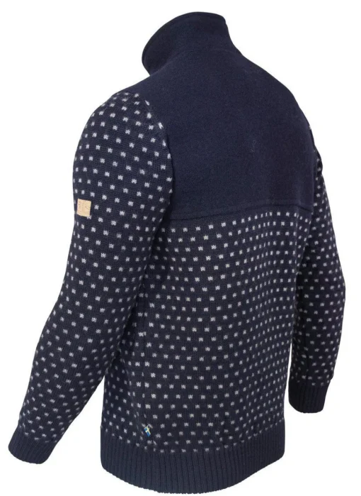 SVERRE HALF ZIP, 100% ULL — NAVY