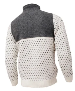 SVERRE HALF ZIP, 100% ULL — OFF WHITE