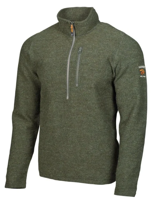 TRILLE HALF ZIP, 98% ULL — LODEN GREEN