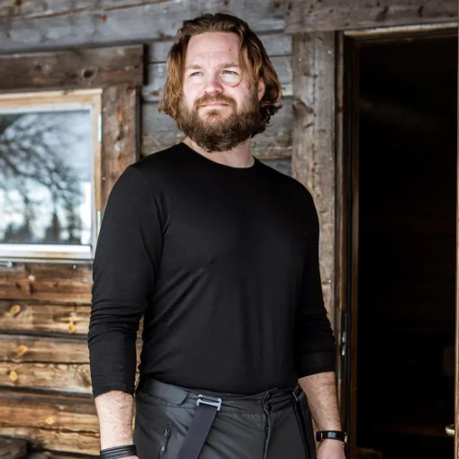 UNDERWOOL MERINO LONG SLEEVE MALE — BLACK