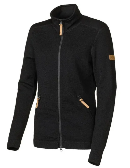 VANJA FULL ZIP, 69% ULL — BLACK