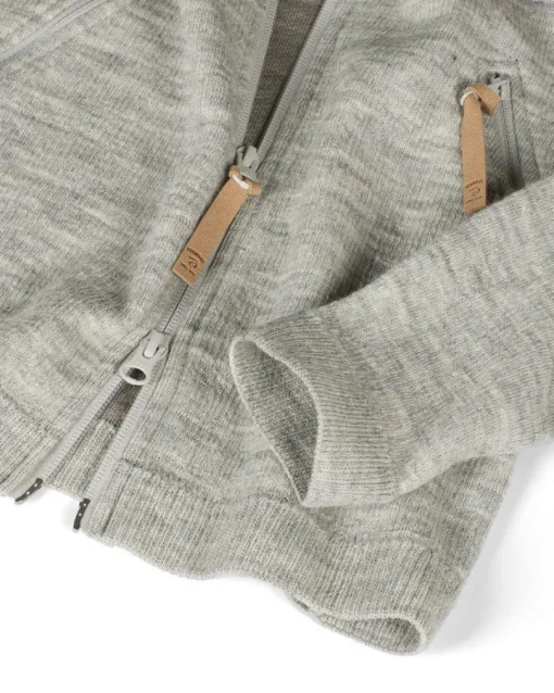 VANJA FULL ZIP, 69% ULL — LIGHT SILVER GREY