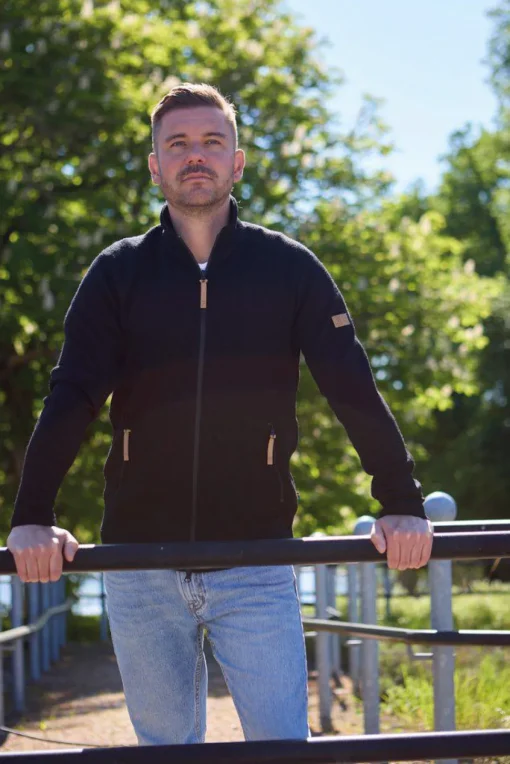 VOLMAR FULL ZIP, 69% ULL — GREY