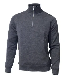 WILFRED WINDBREAKER, 100% EXTRA FINE MERINOULL — GRAPHITE MARL