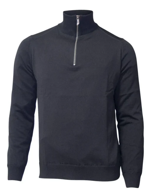 WILFRED WINDBREAKER, 100% EXTRA FINE MERINOULL — BLACK