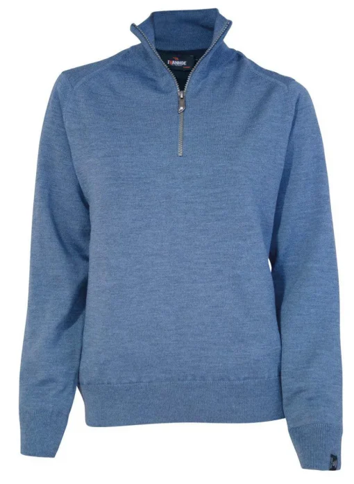 WILMA WINDBREAKER, 100% EXTRA FINE MERINOULL — DENIM