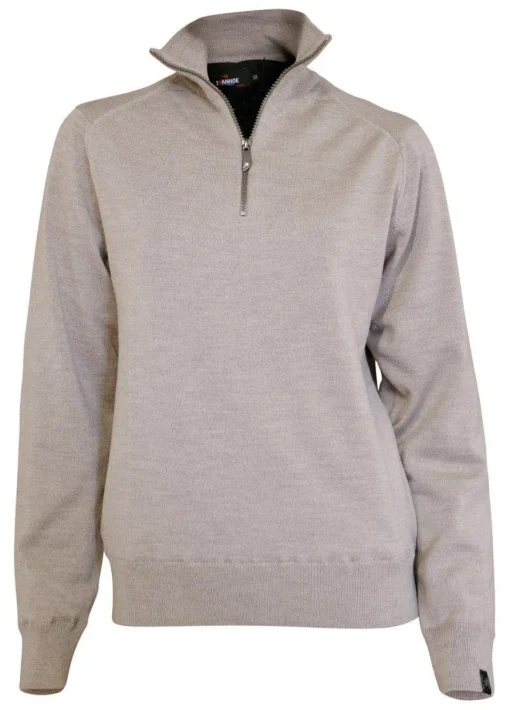 WILMA WINDBREAKER, 100% EXTRA FINE MERINOULL — STONE