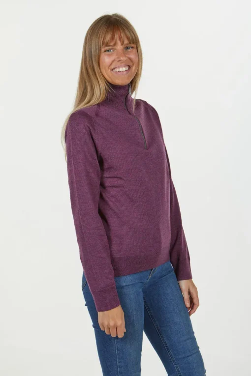 WILMA WINDBREAKER, 100% EXTRA FINE MERINOULL — PURPLE
