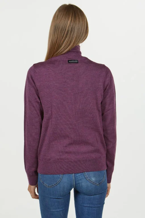 WILMA WINDBREAKER, 100% EXTRA FINE MERINOULL — PURPLE