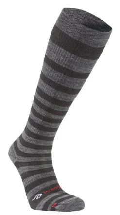 WOOL SOCK COMPRESSION STRIPE — BLACK