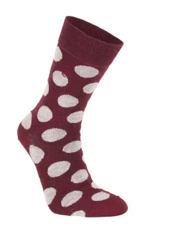 WOOL SOCK DOT — RUBY WINE