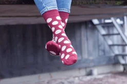 WOOL SOCK DOT — RUBY WINE