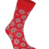 WOOL SOCK SNOWFLAKE — CHILLI RED