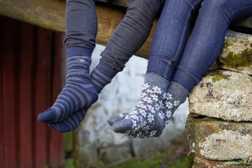 WOOL SOCK SNOWFLAKE — GREY MARL