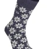 WOOL SOCK SNOWFLAKE — LIGHT NAVY