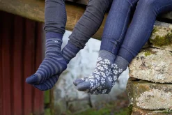 WOOL SOCK SNOWFLAKE — LODEN GREEN