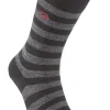 WOOL SOCK STRIPE — BLACK