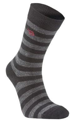 WOOL SOCK STRIPE — BLACK